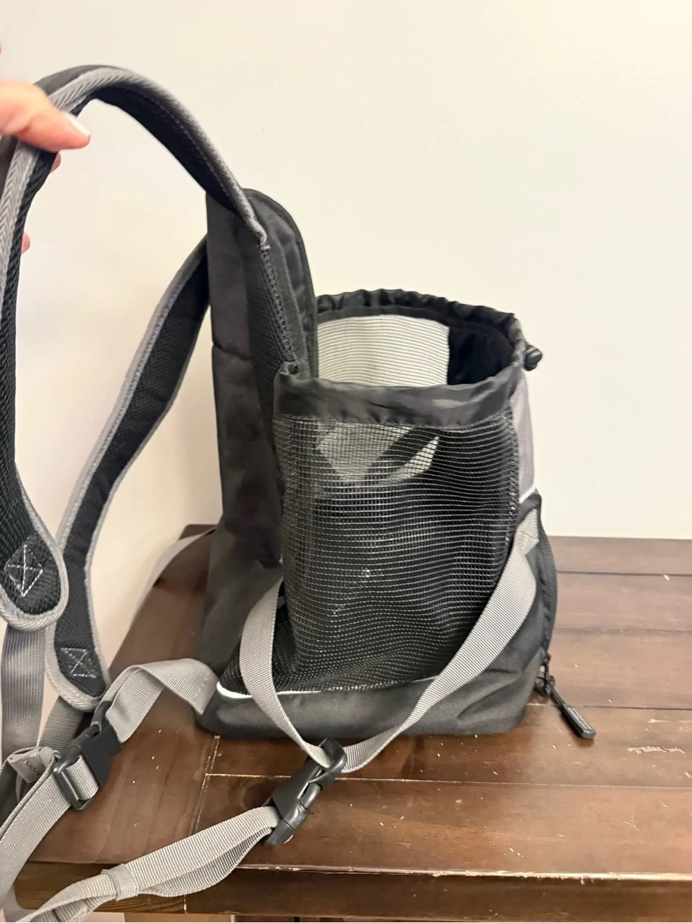 Outward Hound Black and Gray Pet Travel Backpack